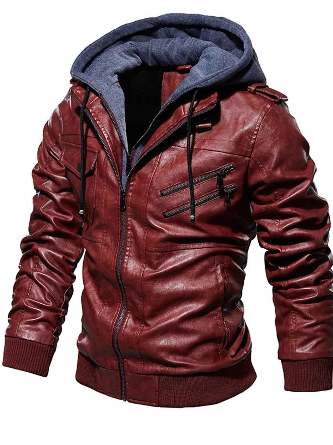 Men's Plus Size Hooded Jacket with Zip Up and Drawstring