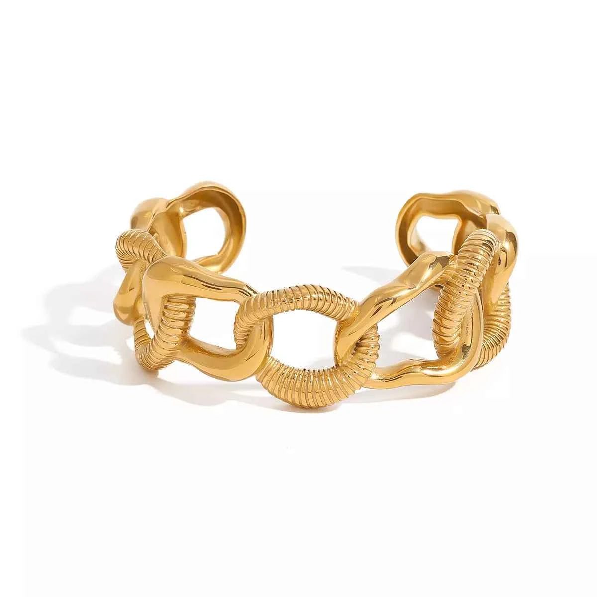 18K Gold-Plated Bracelet - Chain Link Open Design