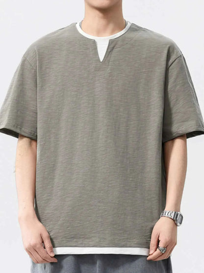 Men's Plus Size T-Shirt - Round Neck Half Sleeve Comfort