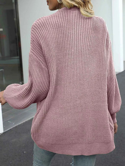 Oversized Chunky Knit Cardigan with Open Front Design