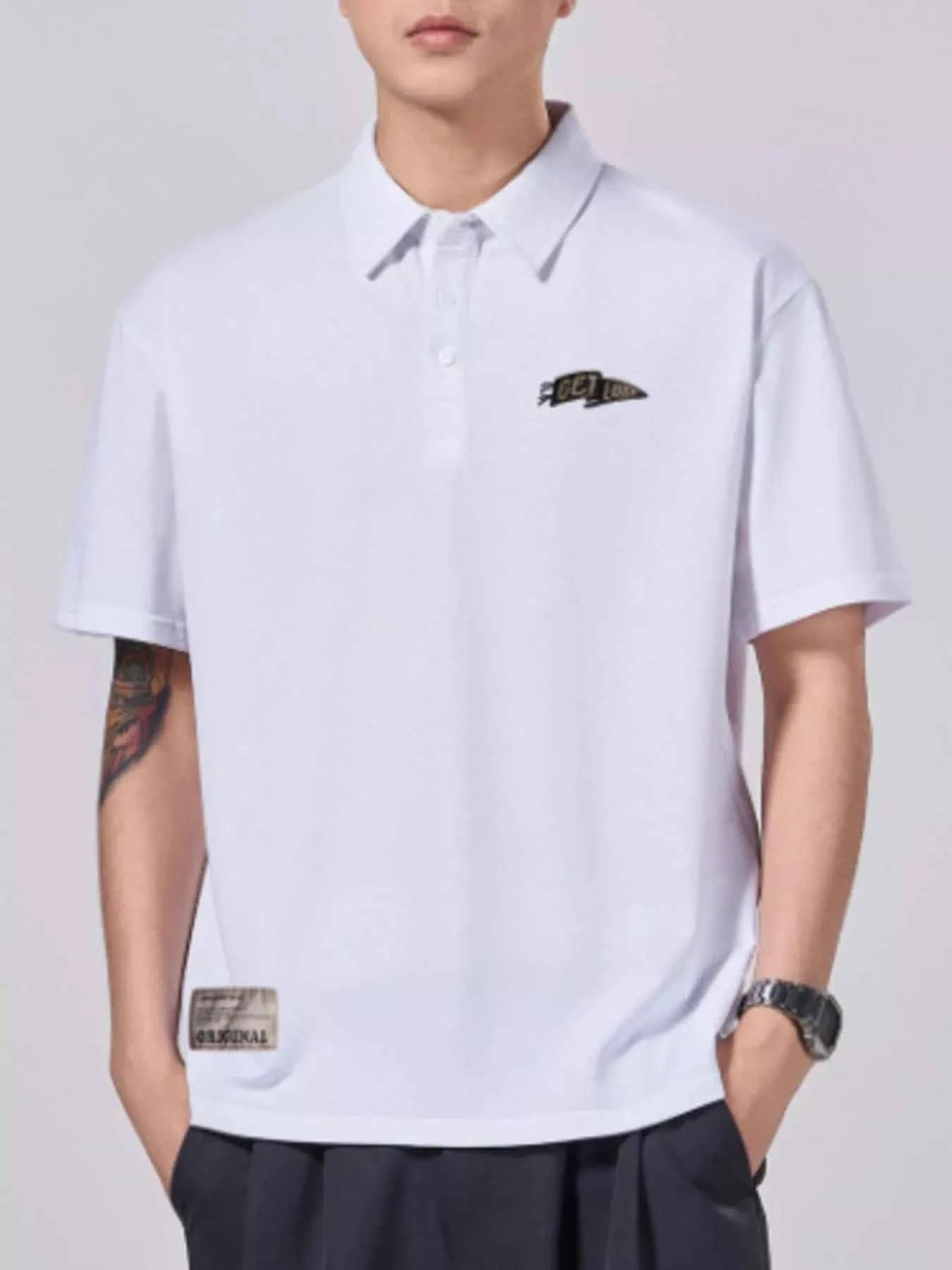 Men's Plus Size Polo Shirt with Collared Neck - Short Sleeve Comfort