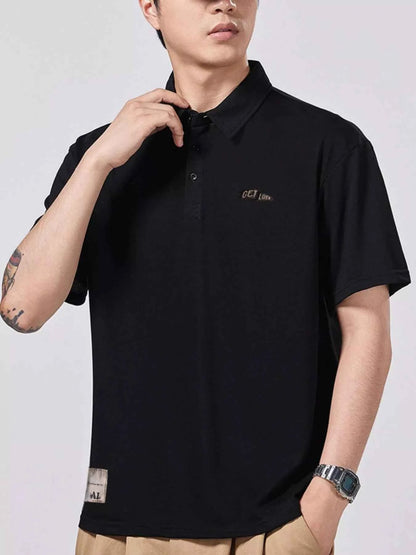 Men's Plus Size Polo Shirt with Collared Neck - Short Sleeve Comfort
