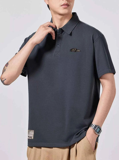 Men's Plus Size Polo Shirt with Collared Neck - Short Sleeve Comfort