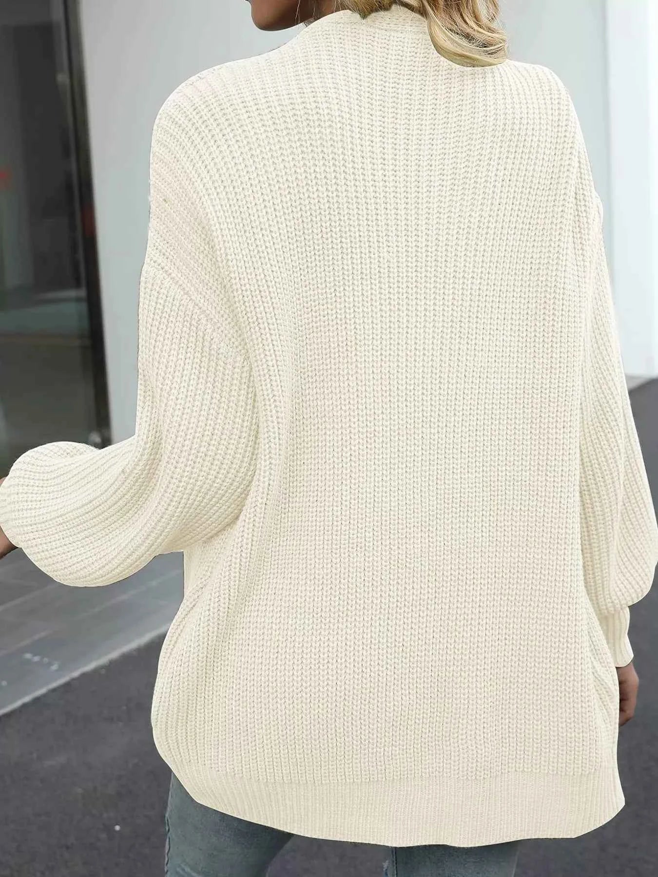 Oversized Chunky Knit Cardigan with Open Front Design