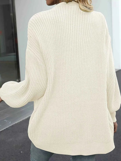 Oversized Chunky Knit Cardigan with Open Front Design