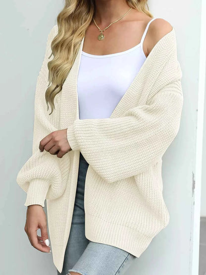 Oversized Chunky Knit Cardigan with Open Front Design