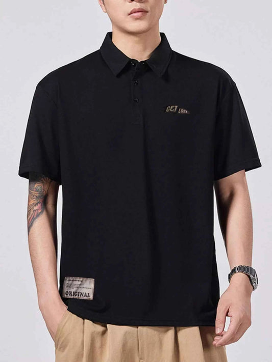 Men's Plus Size Polo Shirt with Collared Neck - Short Sleeve Comfort