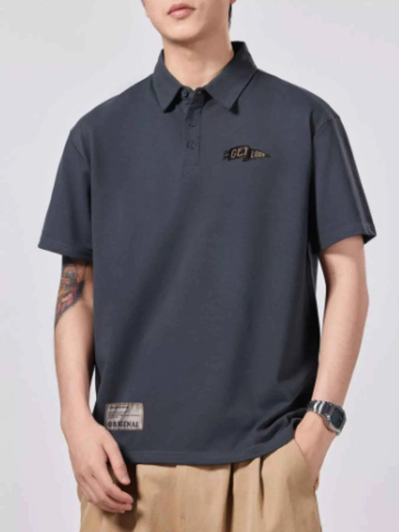 Men's Plus Size Polo Shirt with Collared Neck - Short Sleeve Comfort