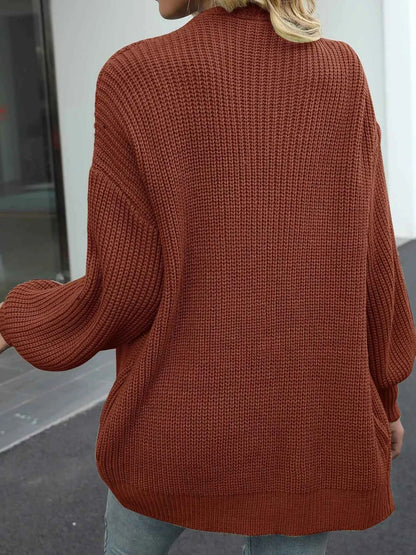 Oversized Chunky Knit Cardigan with Open Front Design