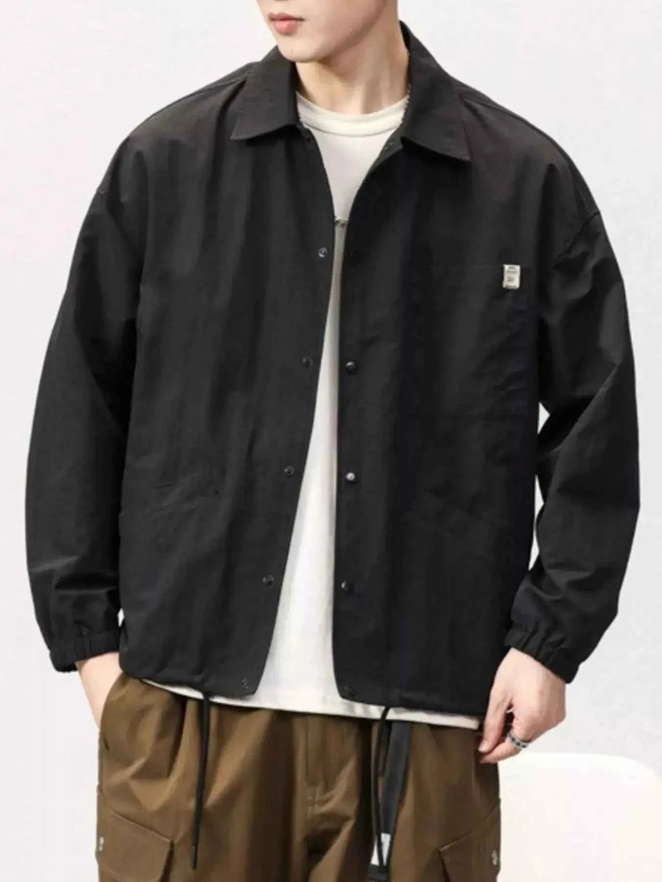 Men's Plus Size Long Sleeve Button-Up Shirt