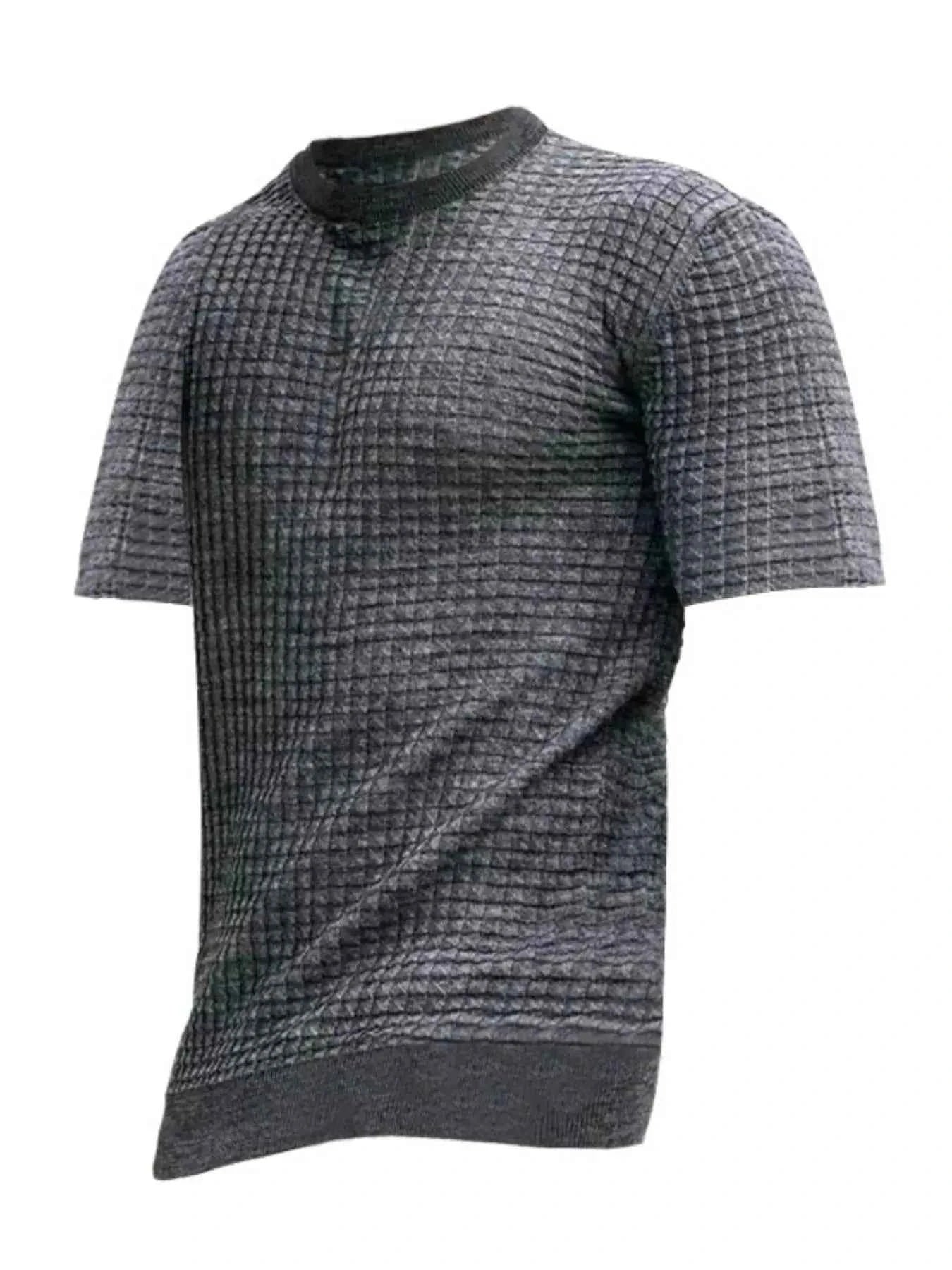 Men's Plus Size Textured Round Neck Short Sleeve T-Shirt