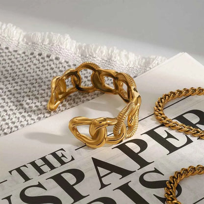 18K Gold-Plated Bracelet - Chain Link Open Design