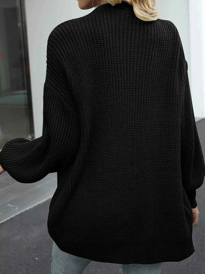 Oversized Chunky Knit Cardigan with Open Front Design