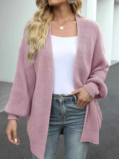 Oversized Chunky Knit Cardigan with Open Front Design