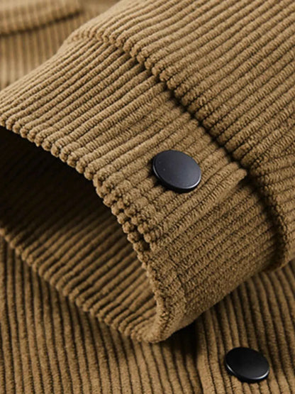 Men's Plus Size Corduroy Jacket with Chest Pockets - Stylish and Comfortable
