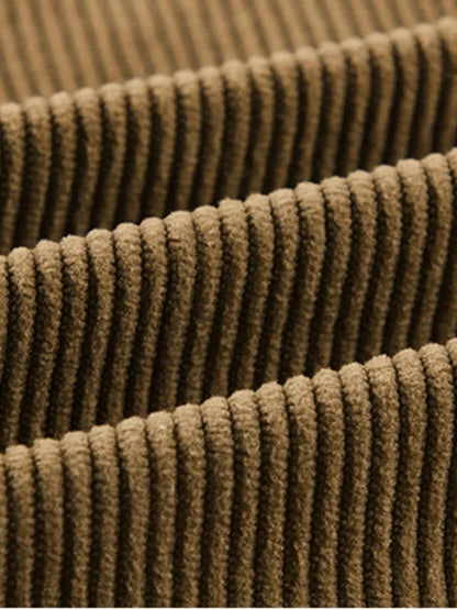 Men's Plus Size Corduroy Jacket with Chest Pockets - Stylish and Comfortable