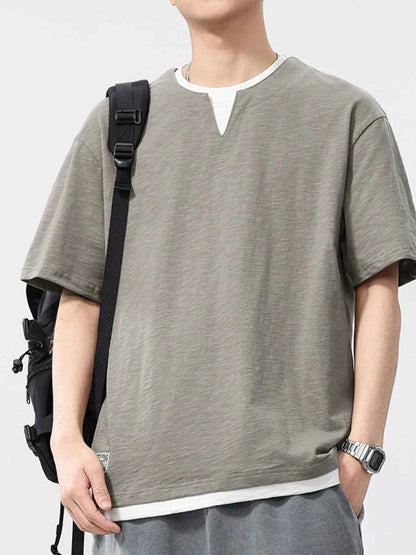 Men's Plus Size T-Shirt - Round Neck Half Sleeve Comfort