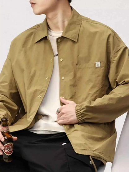 Men's Plus Size Long Sleeve Button-Up Shirt