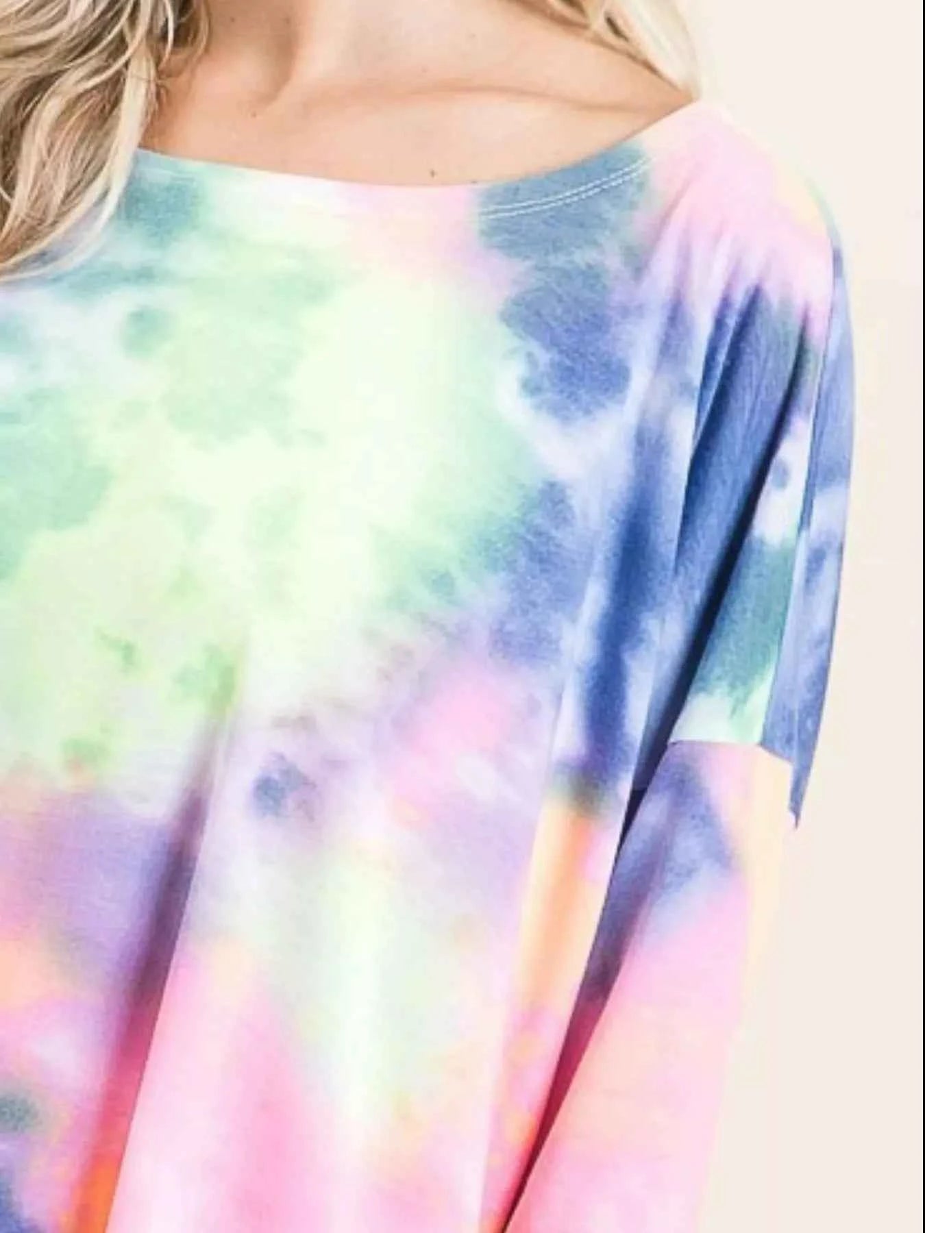 BiBi Tie Dye Knit Top - Stylish Low Gauge Print Top