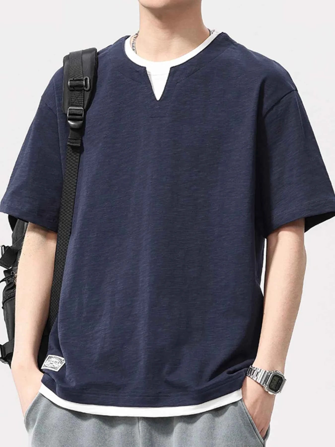 Men's Plus Size T-Shirt - Round Neck Half Sleeve Comfort