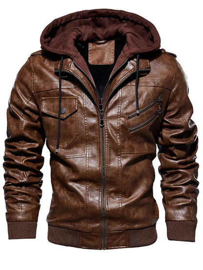 Men's Plus Size Hooded Jacket with Zip Up and Drawstring
