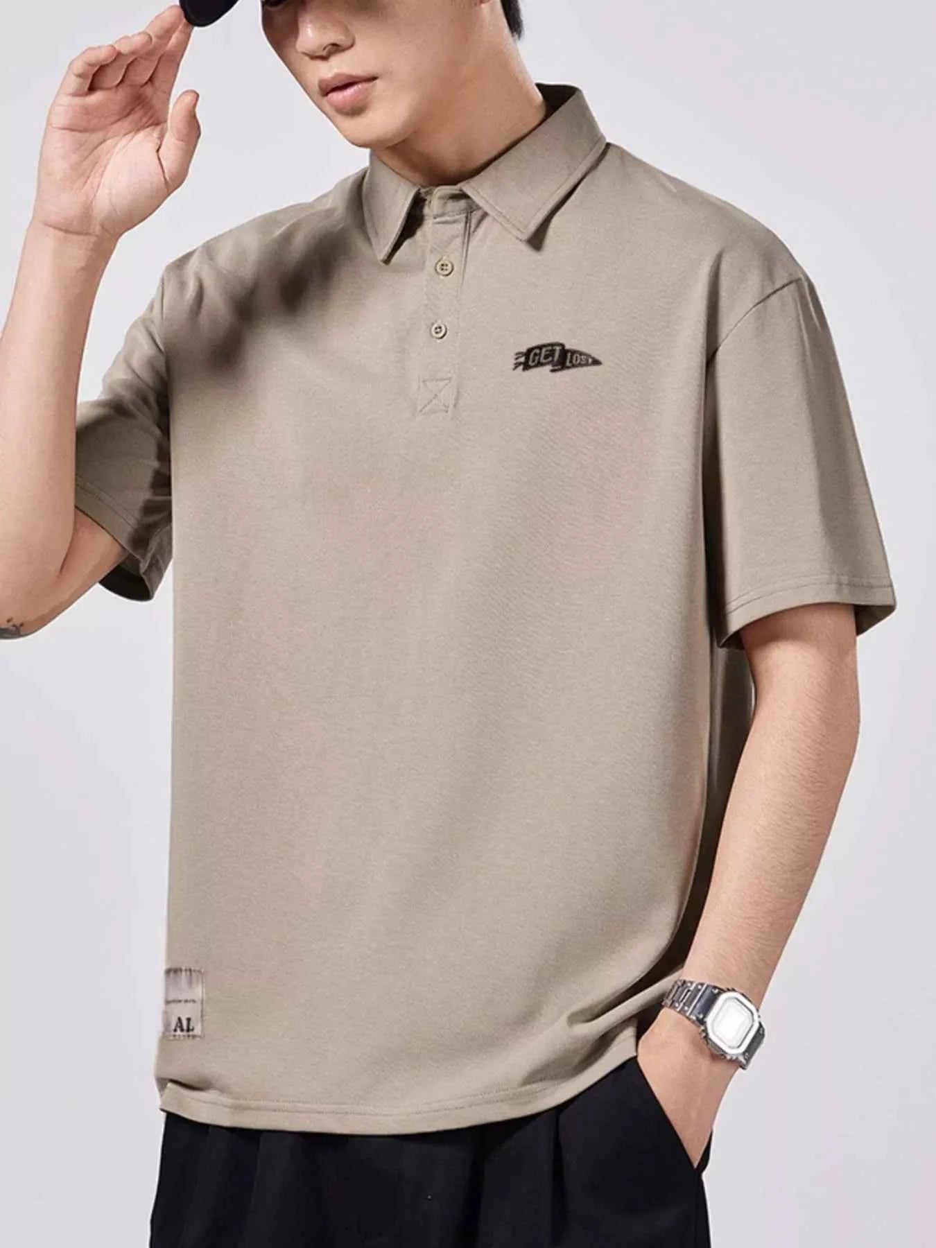 Men's Plus Size Polo Shirt with Collared Neck - Short Sleeve Comfort