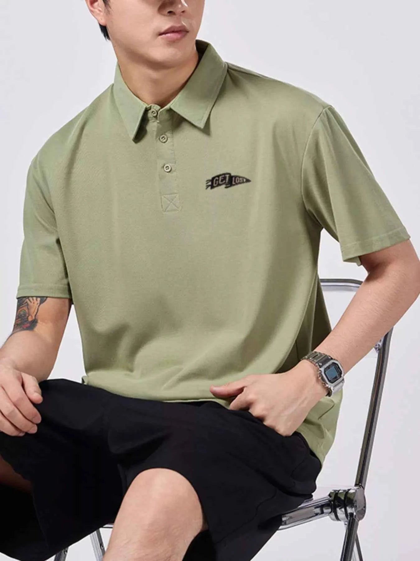 Men's Plus Size Polo Shirt with Collared Neck - Short Sleeve Comfort