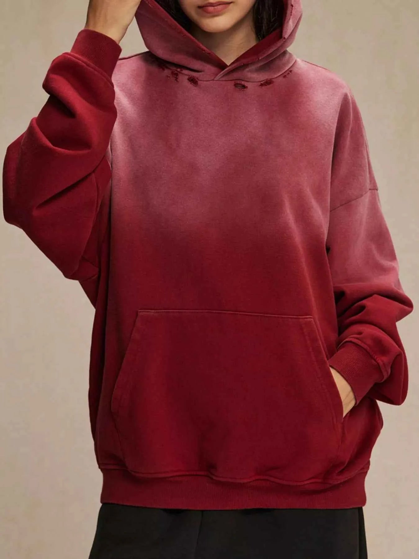 Men's Dropped Shoulder Hoodie with Kangaroo Pocket - Casual Comfort and Style